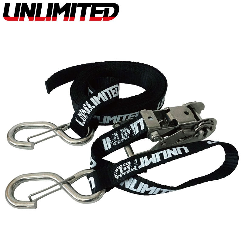Tie-down Straps with a Stainless Stopper BLACK