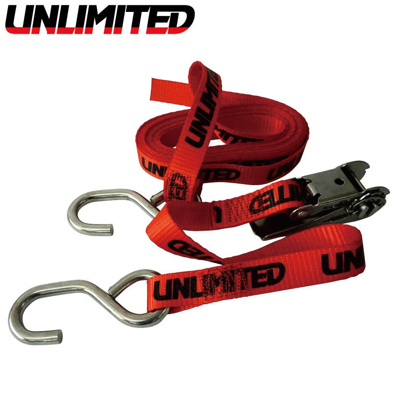 Tie-down Belt with a Stainless Stopper RED